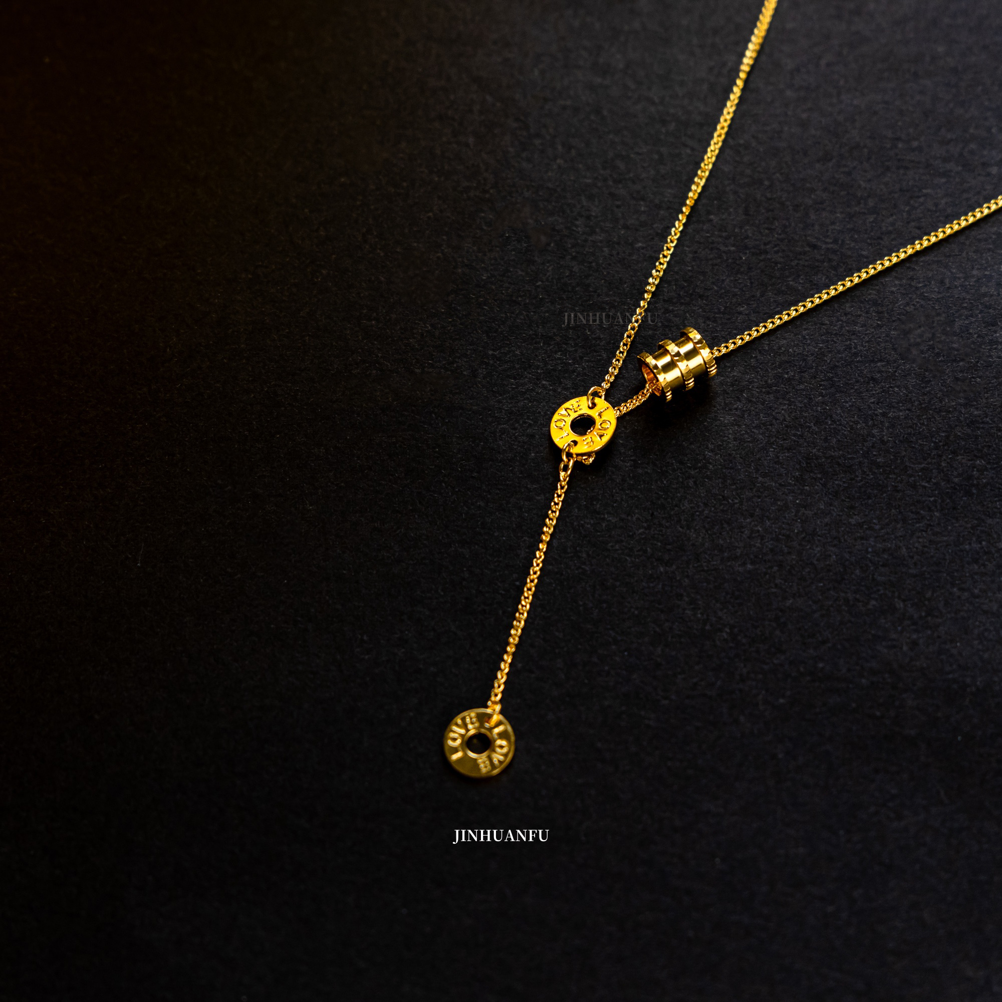 坠链均足银 坠链均足银 小蛮腰套链 厚包金工艺 时尚套链小蛮腰