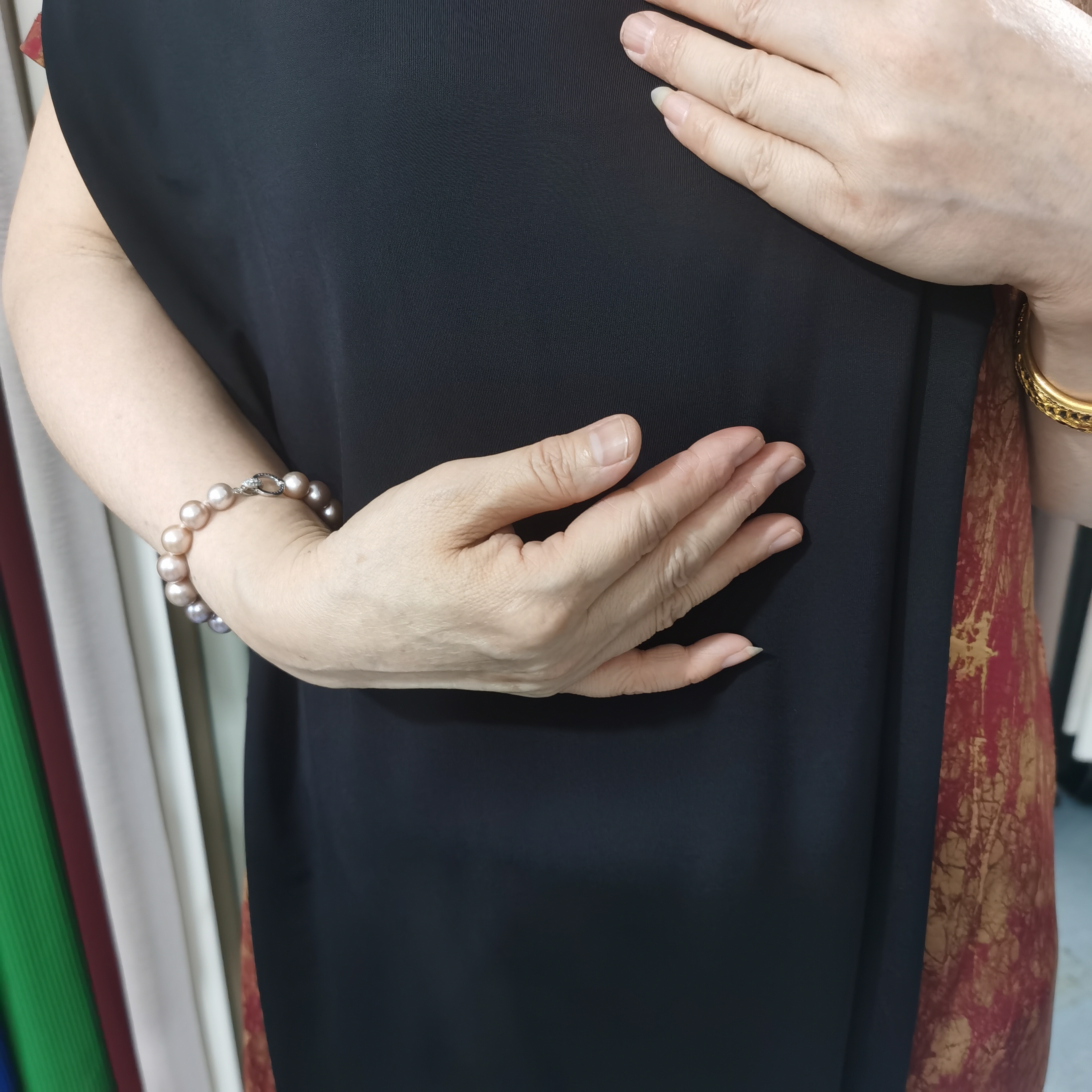 弹力真丝布料黑色2米