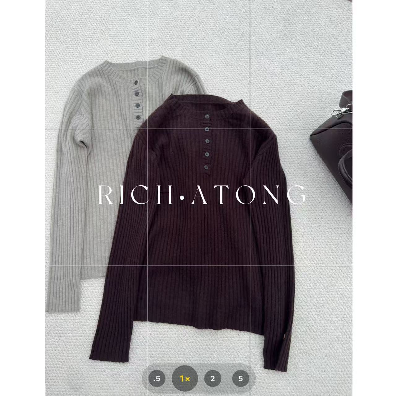 RICH ATONG.-【岸风】-2025莫兰迪色系静奢气质款毛衣1019-38