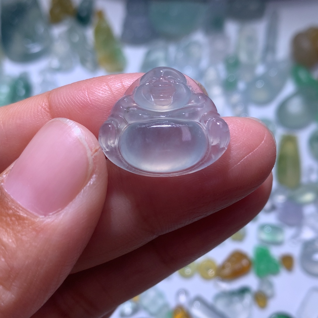 定制翡翠未镶嵌天空蓝佛公