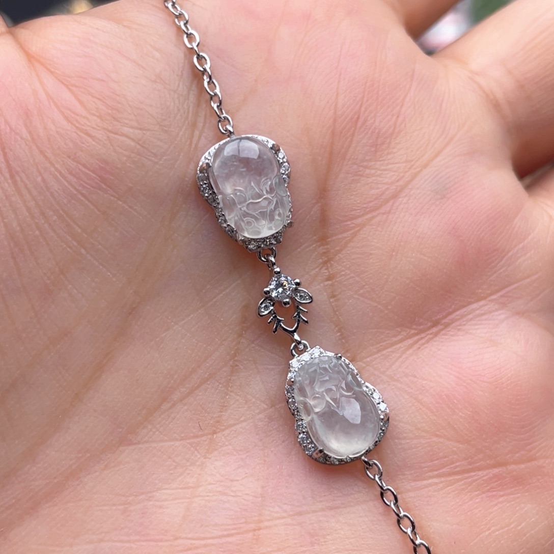 翡翠银S925镶嵌手链