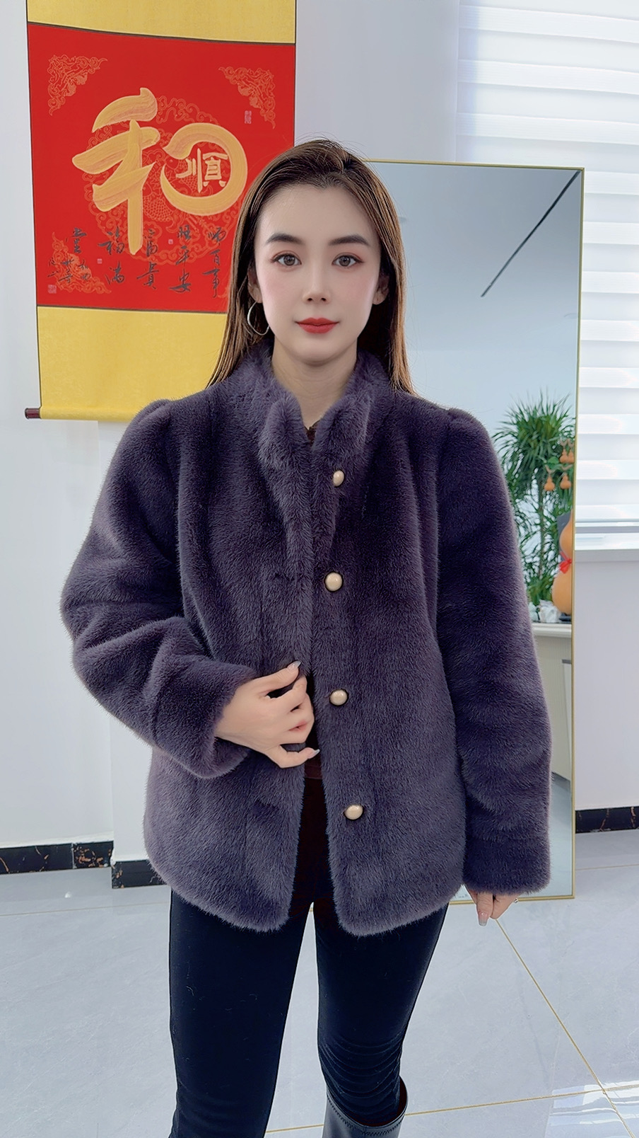 【现货现货】海宁时尚设计师网红冬新款雪兰貂外套9919#