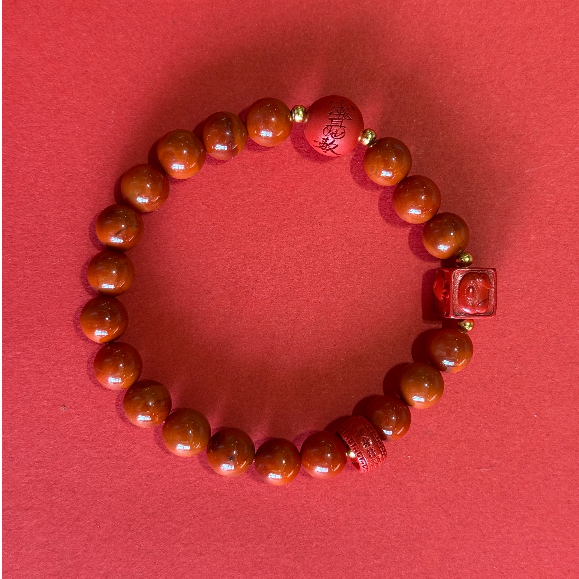 【逝水流年平替】纯天然瓦西料牛血南红手串本命女款马鼠兔牛
