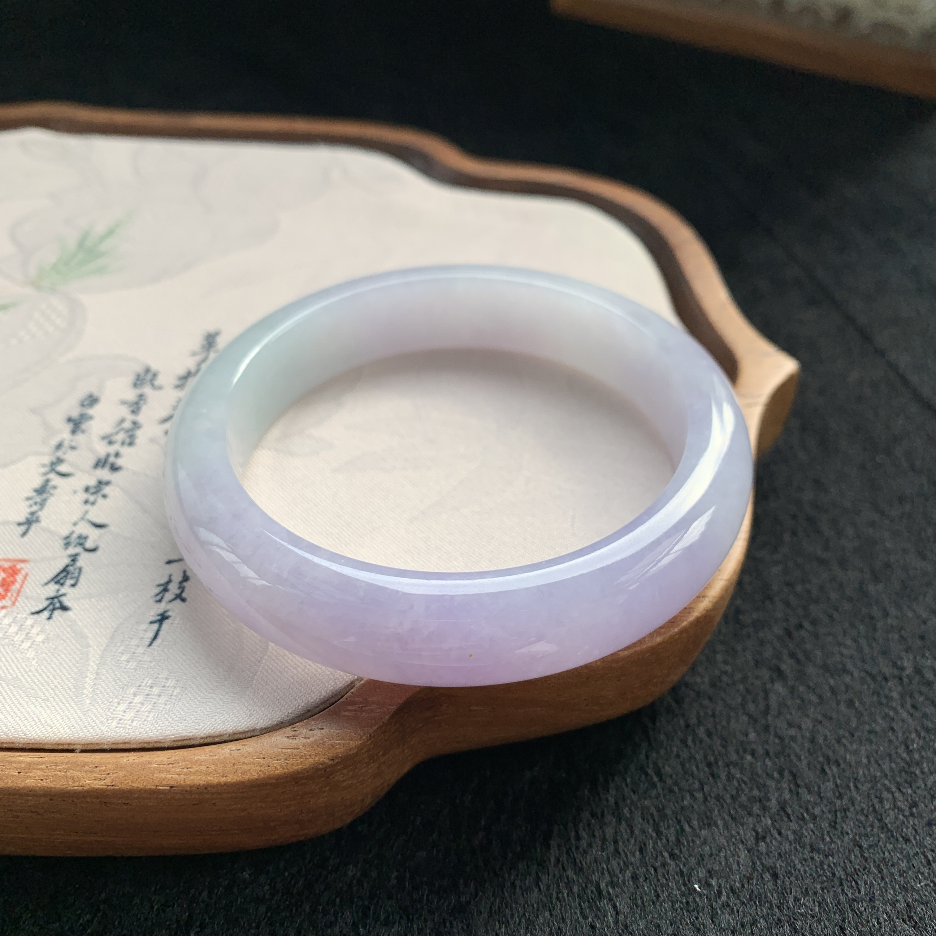 天然缅甸A货翡翠尺寸55冰紫紫罗兰编号7627看货不包邮48小时鉴赏