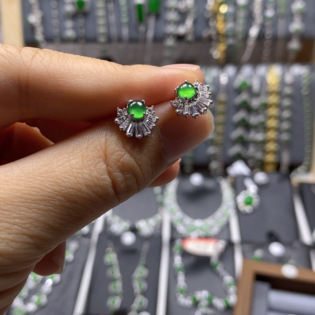 翡翠颈饰银S925镶嵌4.5mm36号无证书/假一赔四