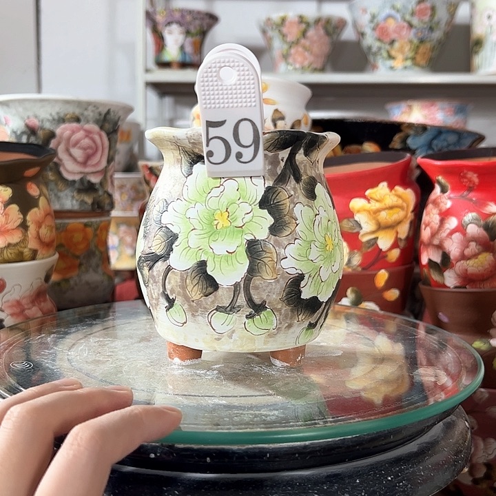 景德镇手绘花盆幸运花盆