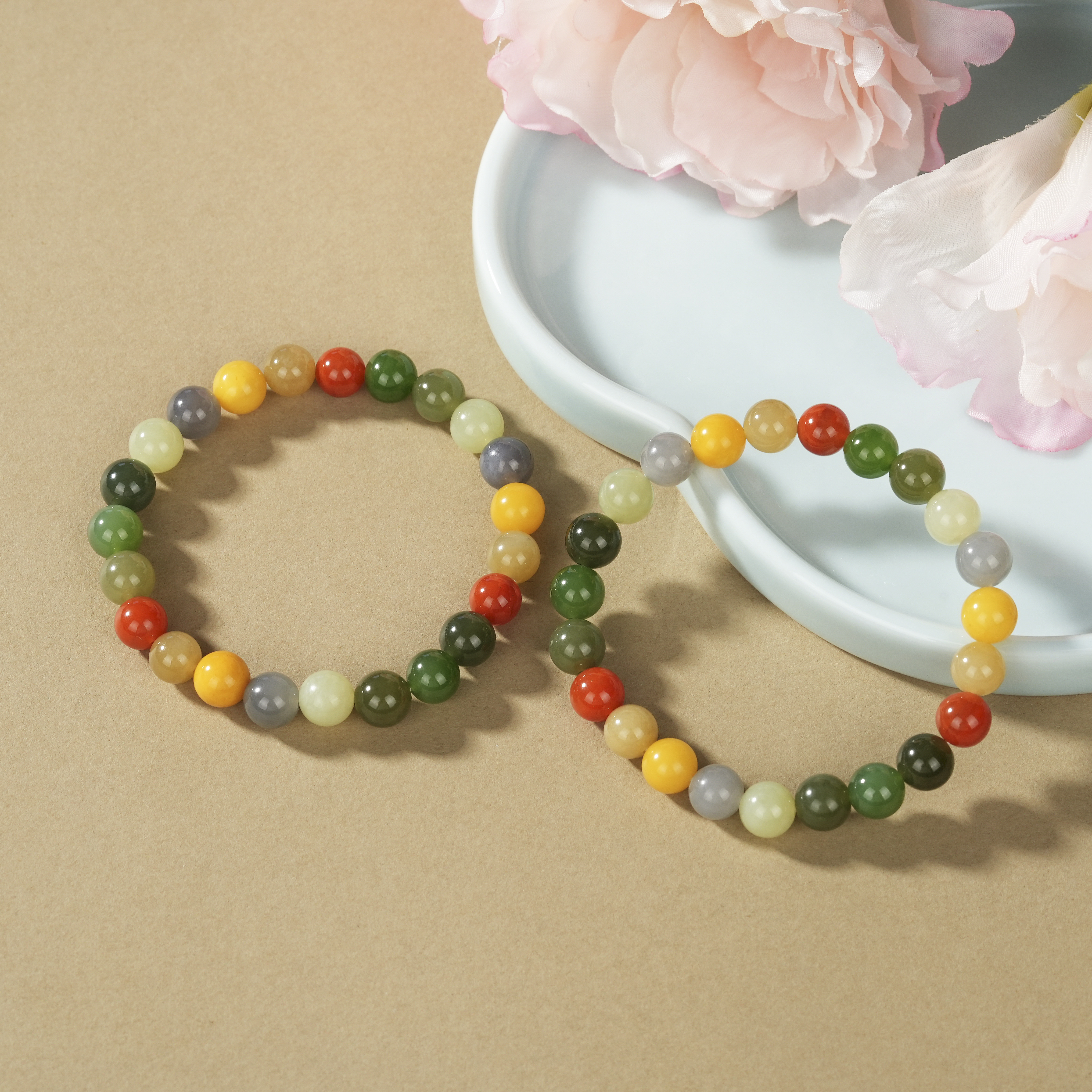 【云上好物】和田玉多宝手串-多样性发其一-7mm+-DS97026-14（JG）