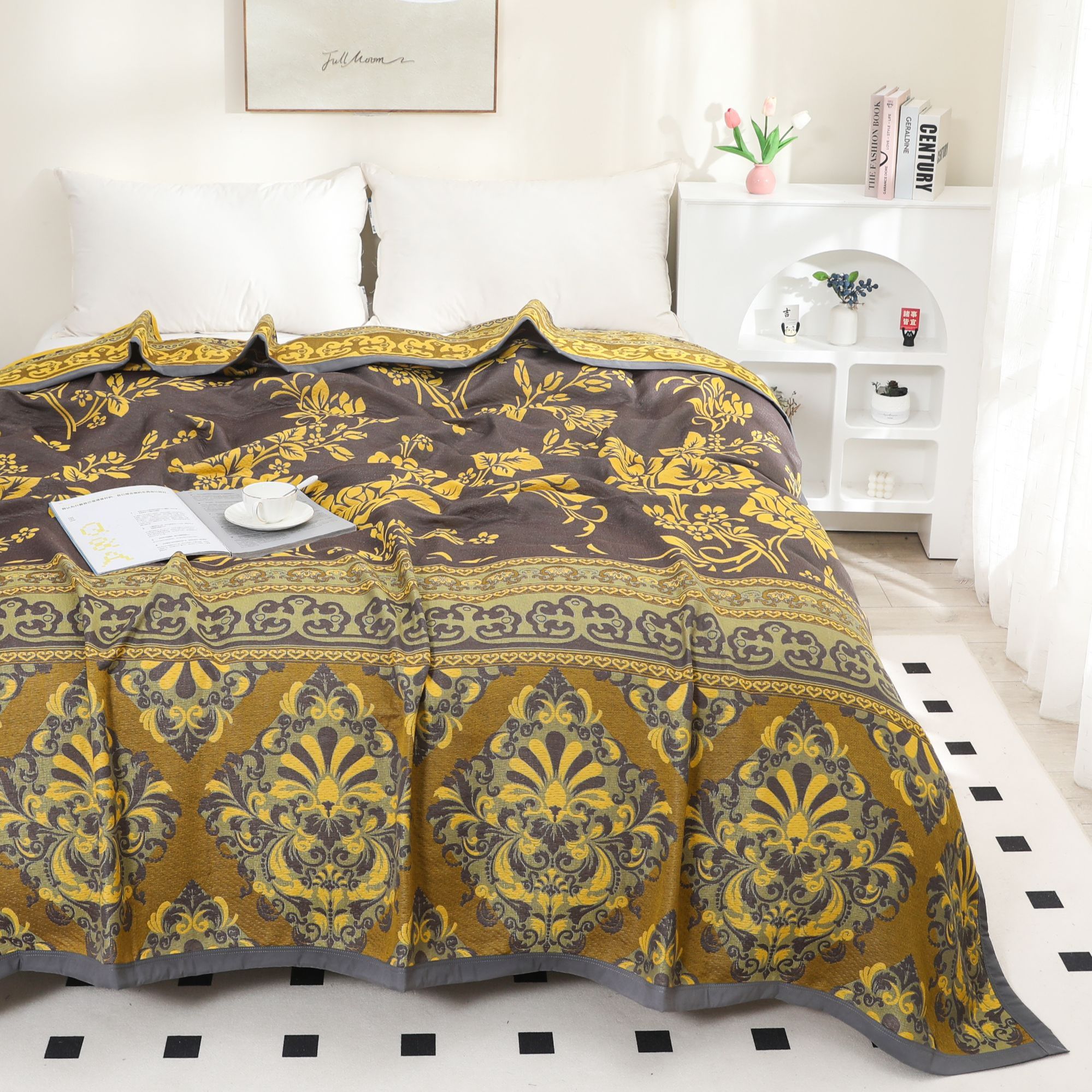 【富丽堂皇】床盖240*250cm高端A类海岛棉柔软亲肤透气舒适可机洗