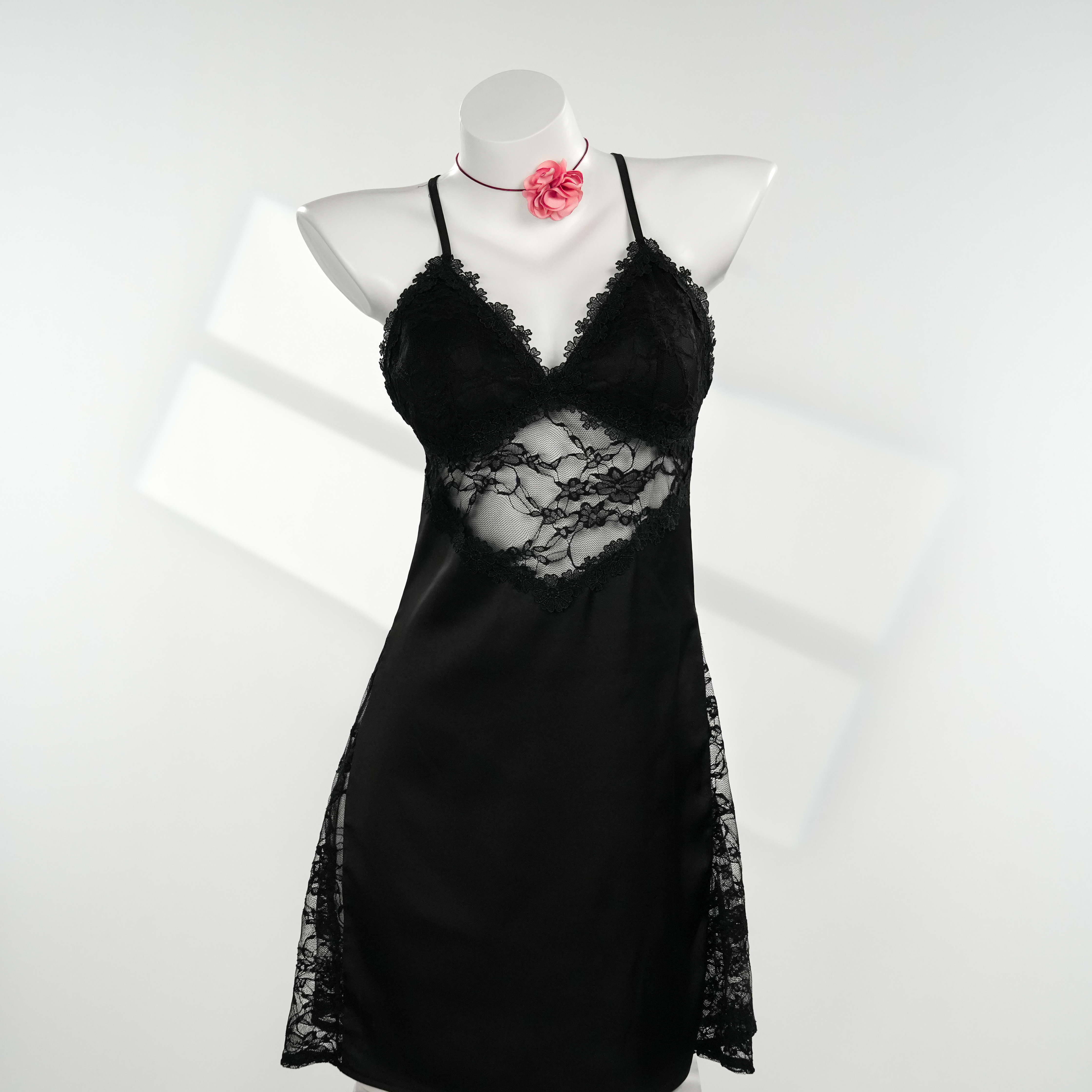 真心【90-220斤】法式蕾丝纯欲镂空夏季性感女士大码睡裙  2744