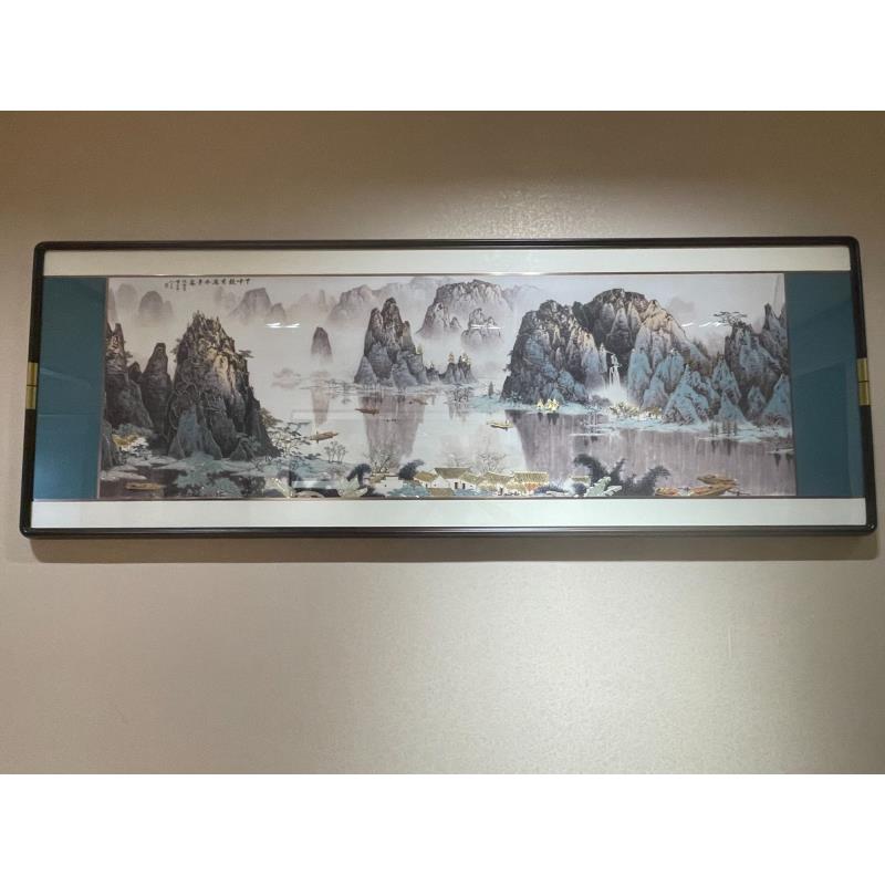 铜鑫铜亿《千峰竞秀》手工铜板雕刻 新中式客厅沙发办公背景挂画