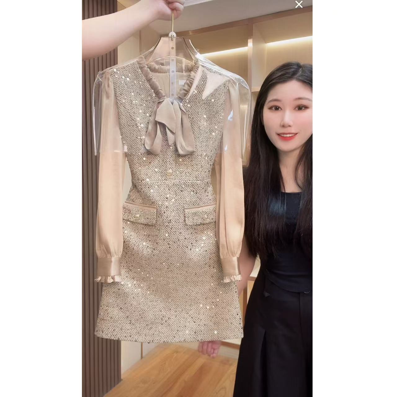 【门店飞】2267气质收腰显瘦连衣裙