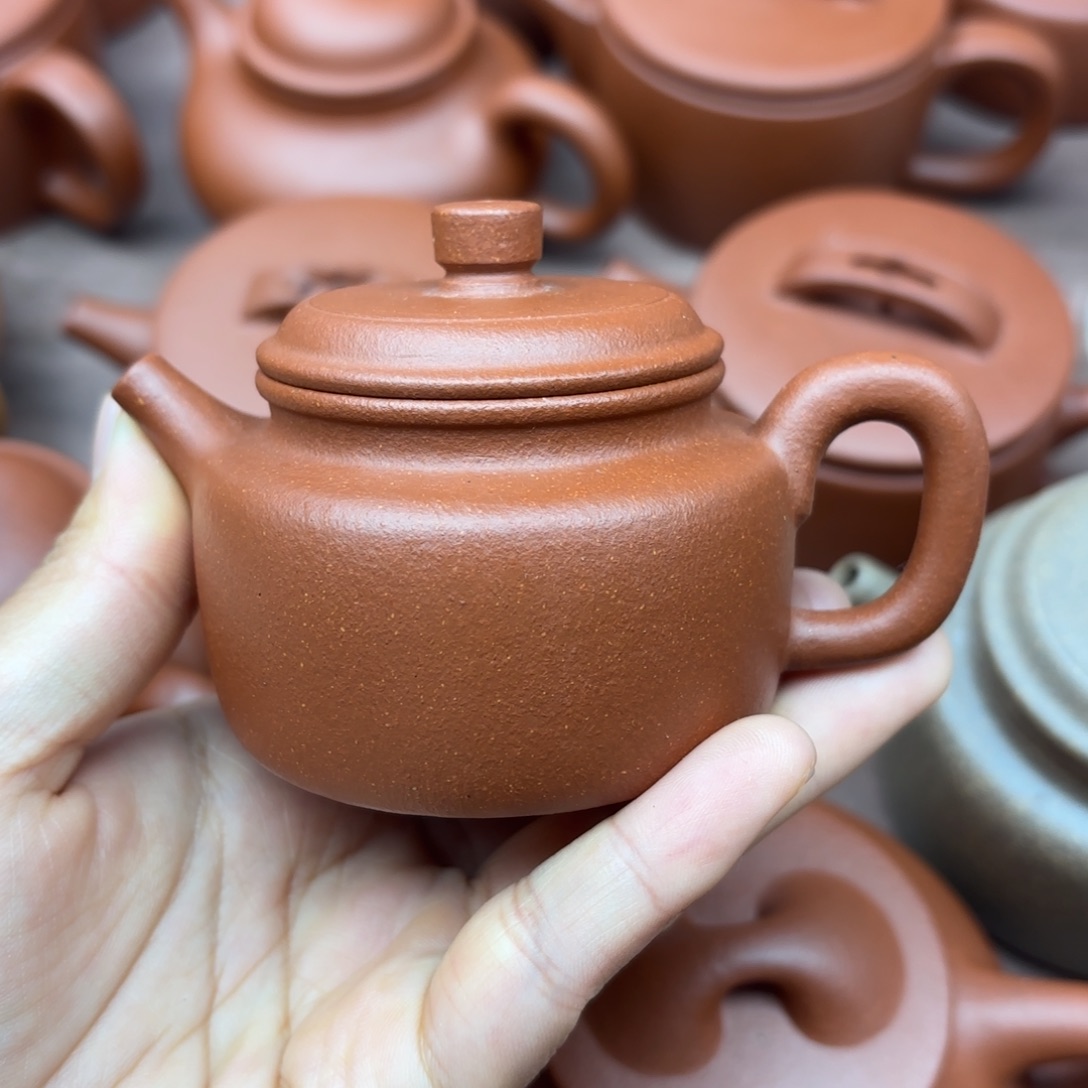 紫砂茶壶红降坡德钟110cc