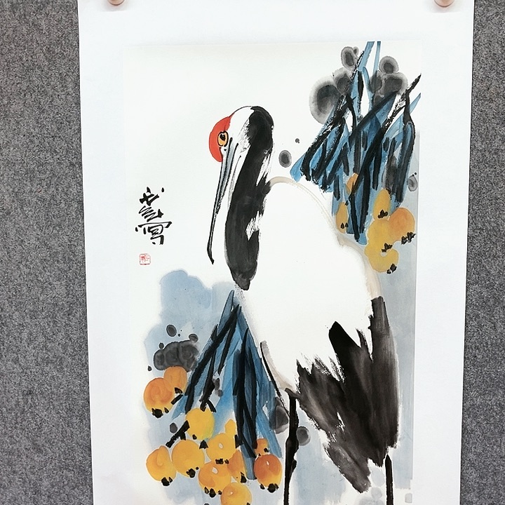 国画鹤图绘画作品