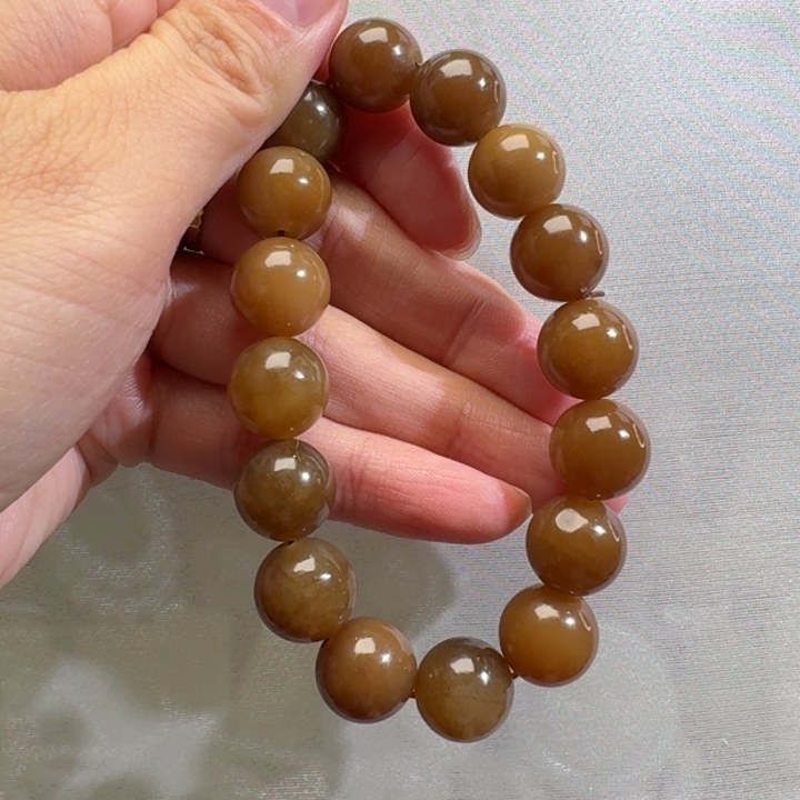 和田玉颈饰未镶嵌且末糖12mm