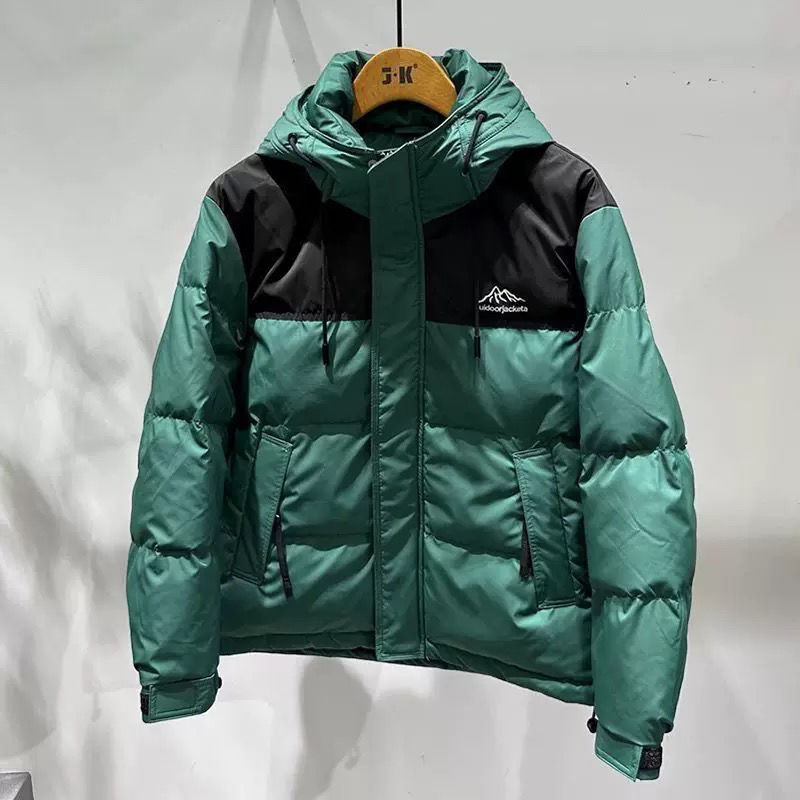 撞色厚款保暖棉服棉衣工装拼接潮流男士时尚立领宽松秋冬冬季