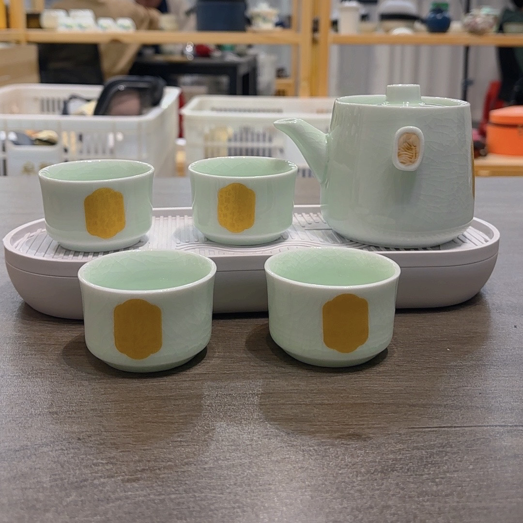 镁泽艺品严选哥窑金福一壶四杯B75