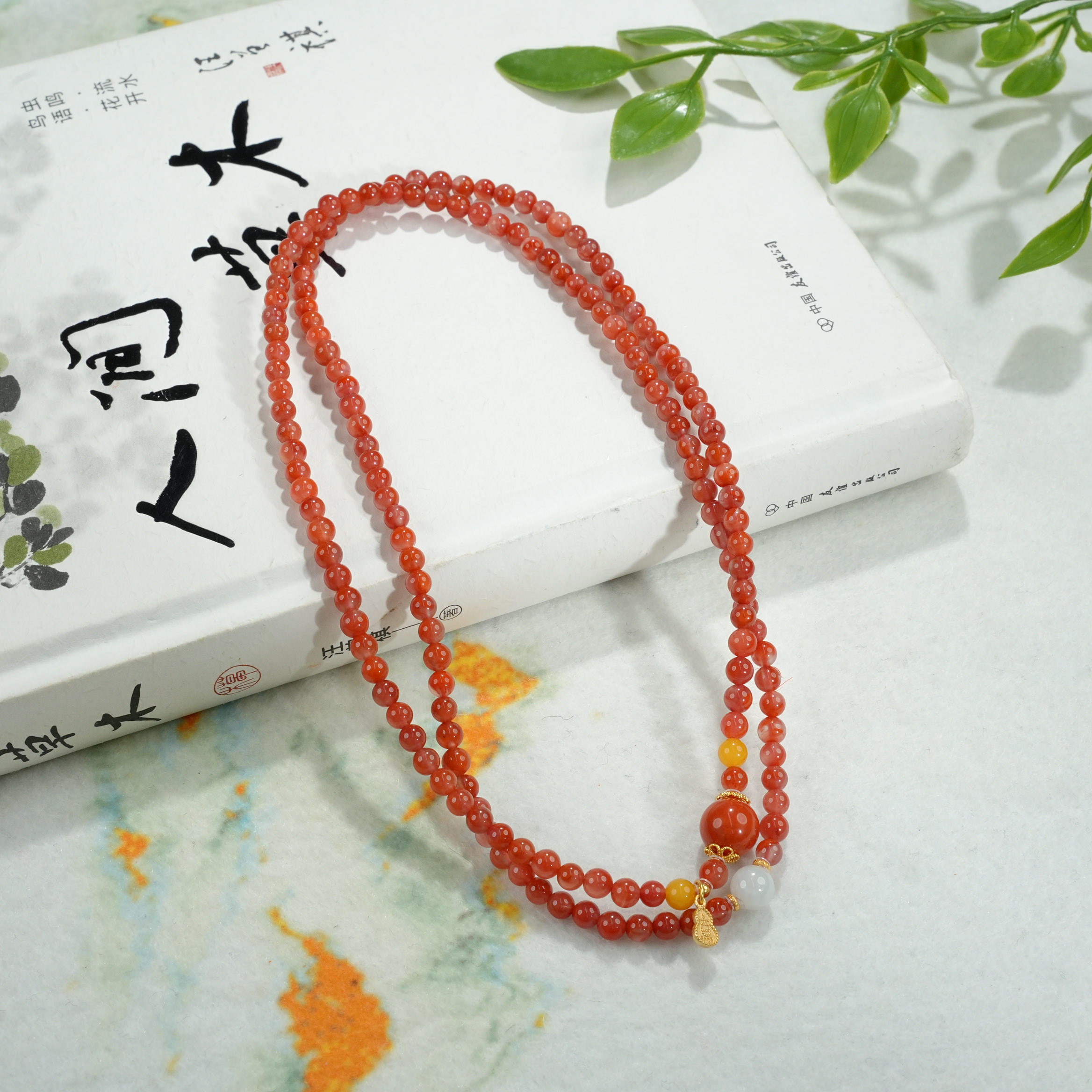 【睿泽&小池专属】s925冰飘南红项链 4-9mm 