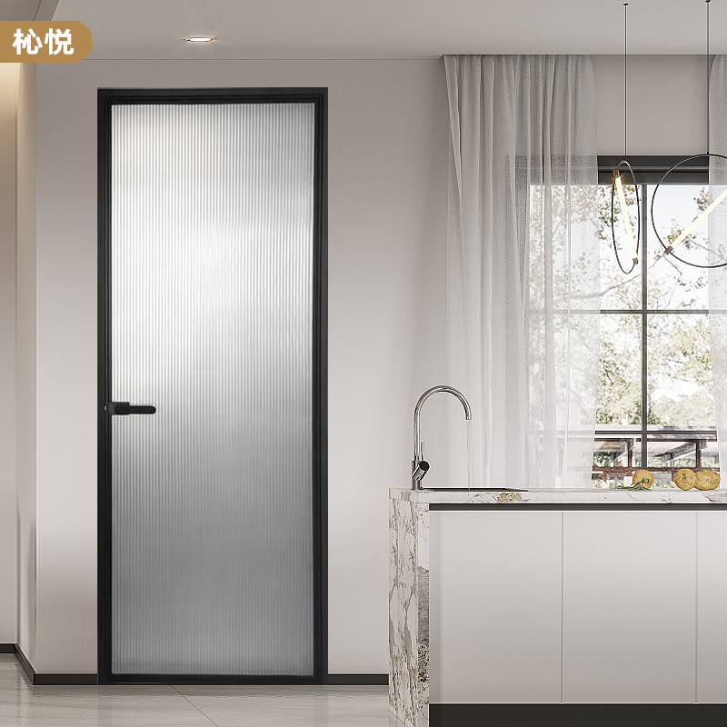 极窄钛镁合金门超白长虹玻璃卫生间门厨房厕所玻璃门Pd门平开门