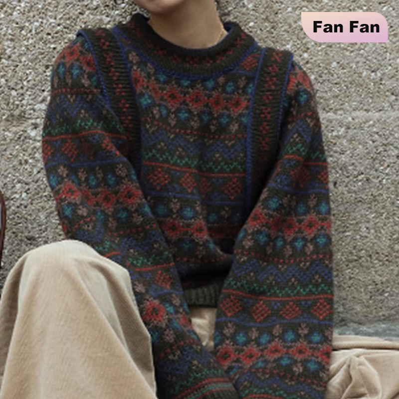 复古小众设计短款加厚针织毛衣