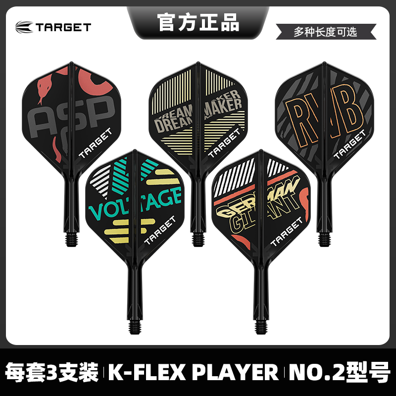 【拍2发3】TARGET探极一体翼欧洲镖手款NO2短中长K-FLEX镖翼一体翼