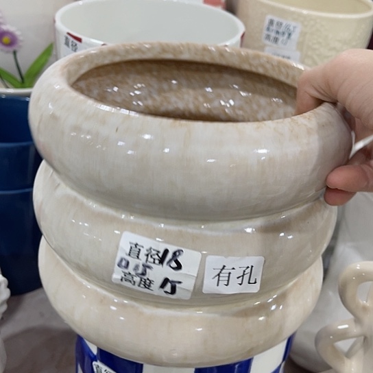 多肉绿植陶瓷花盆9.9包邮，有孔
