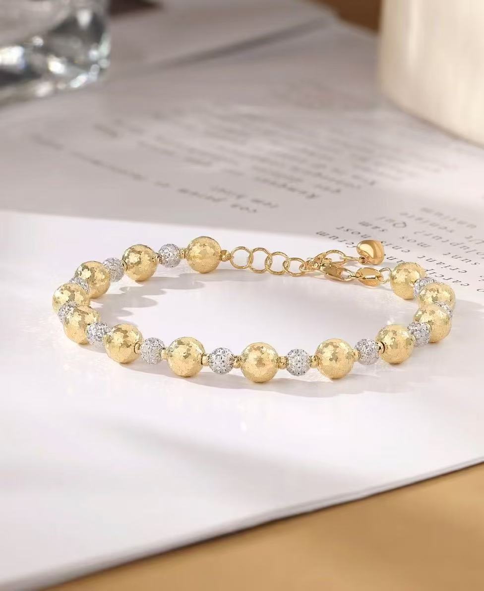 【金禧禧】18k金意大利进口碎冰手链/6mm