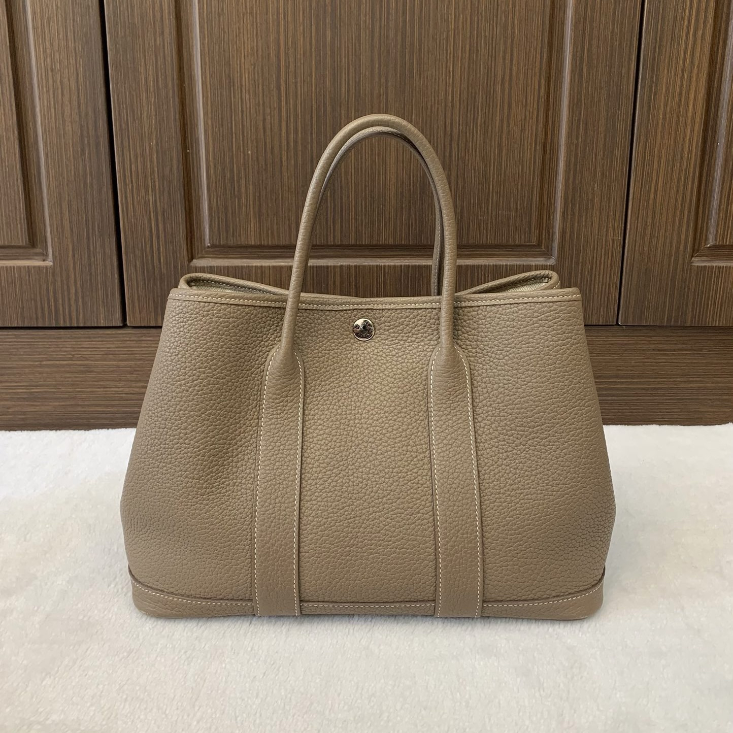 95新 Hermes/爱马仕 大象灰花园36 A刻/二奢