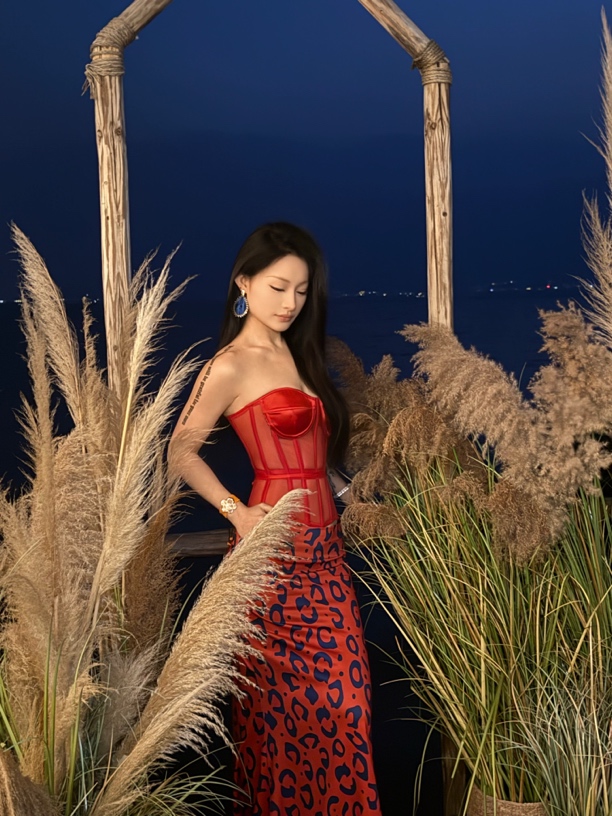 DAS【梦中情裙】法式印花鱼尾慵懒半身长裙