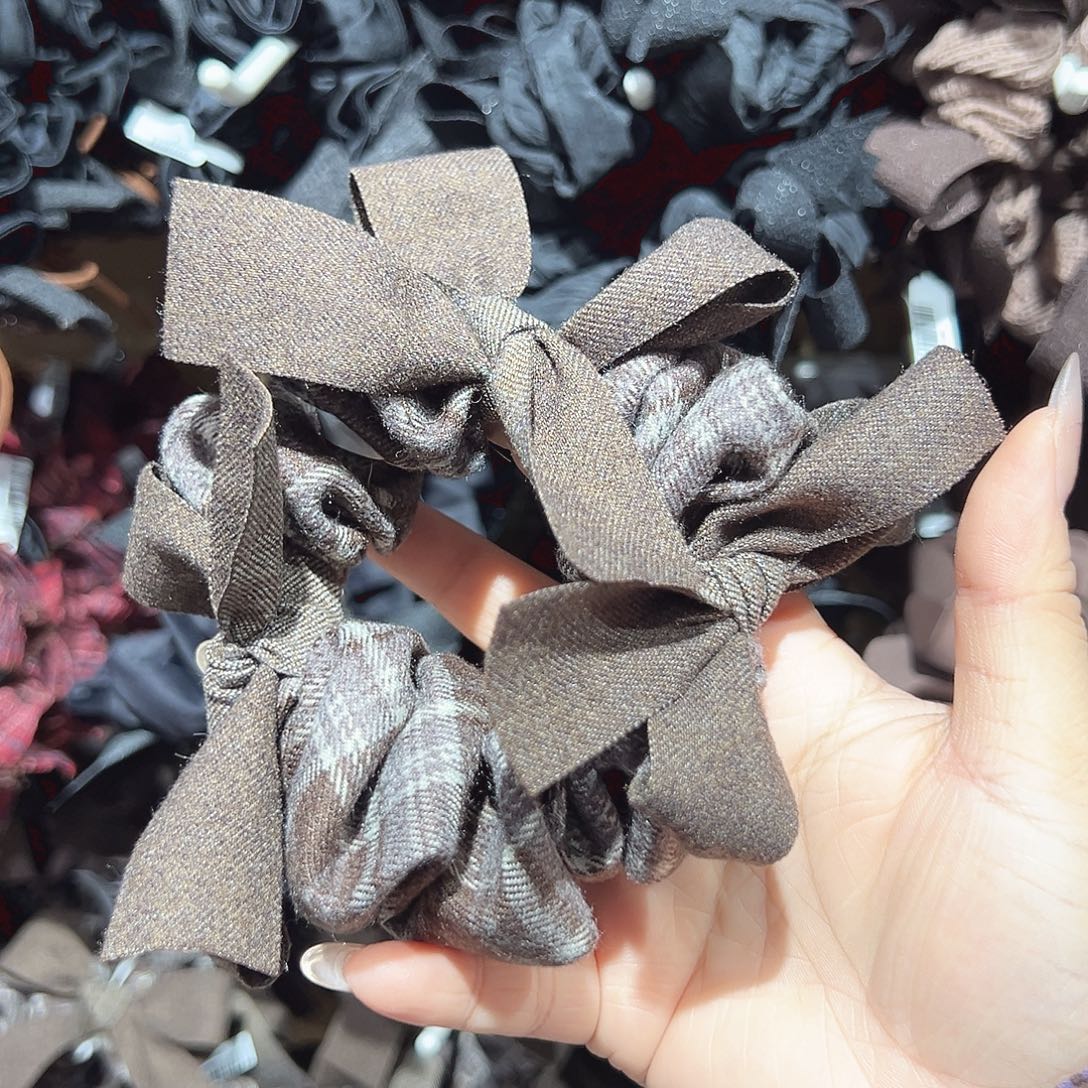 非金属咖色格纹发圈