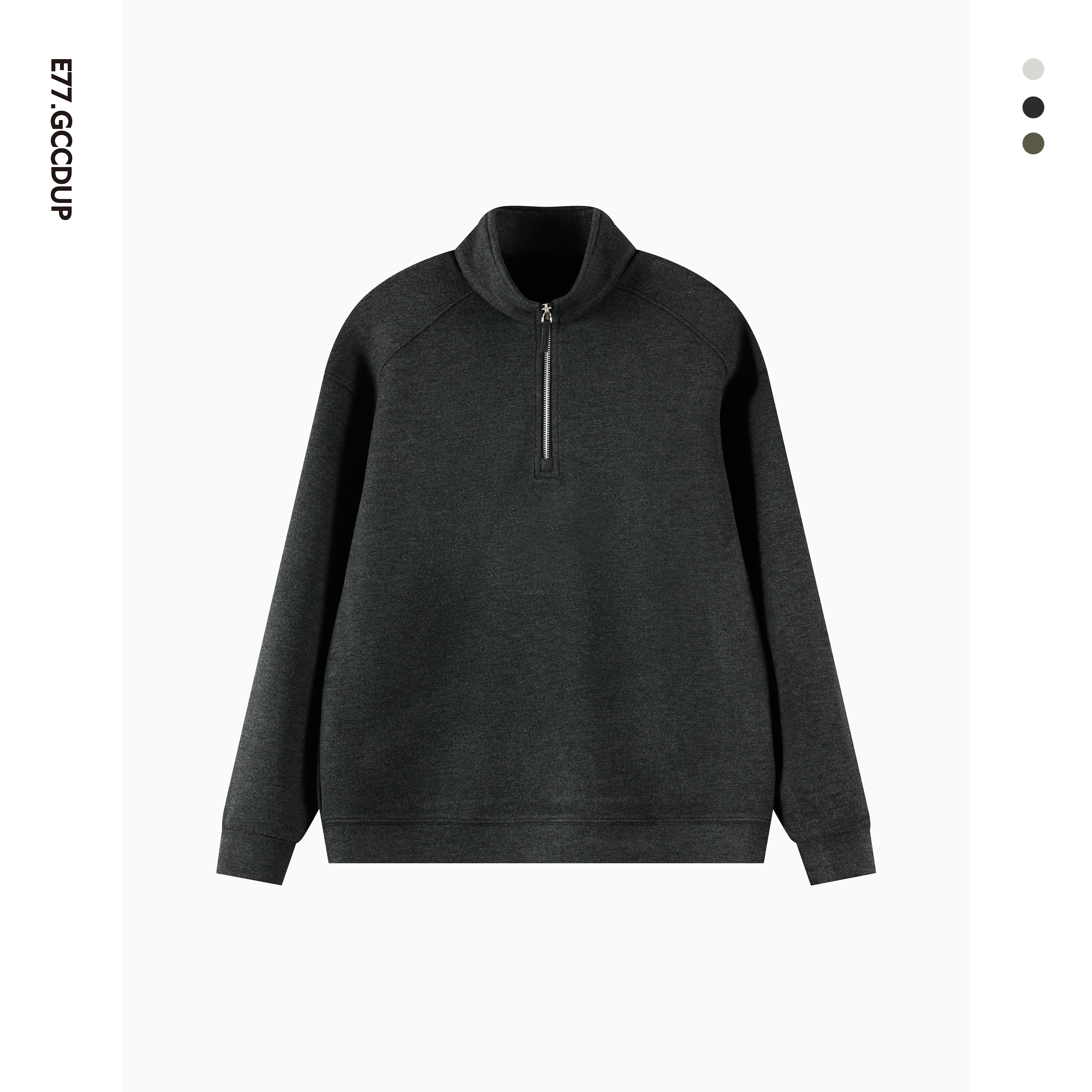 GCCDUPE77『北海道』绵羊毛纯色半拉链立领打底衫休闲时尚卫衣