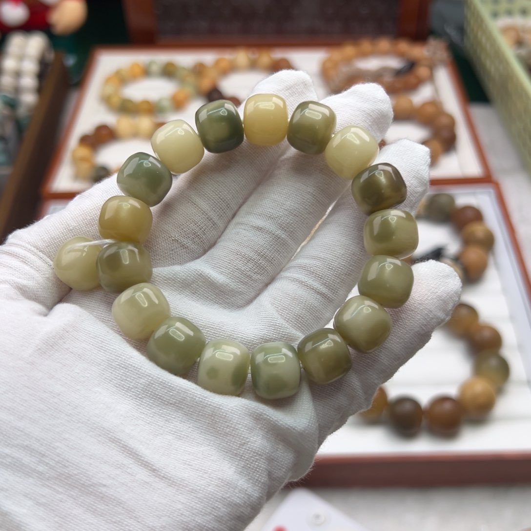 菩提根/象牙果手串卡13汉堡奶绿全品