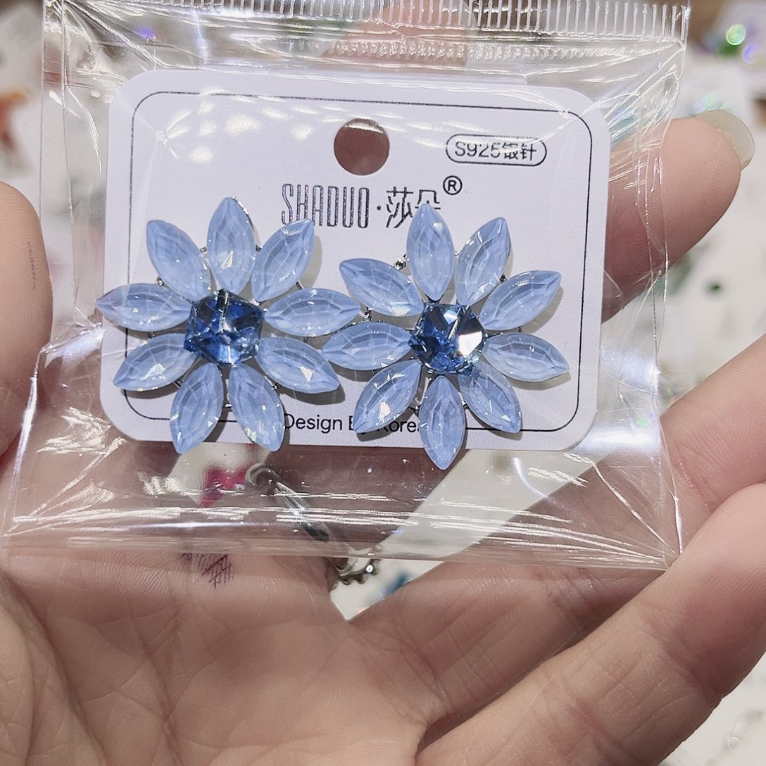 琉璃纯铜合金精美典雅耳饰