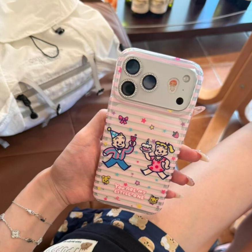 ins粉条纹原田治蛋糕适用于苹果iPhone17promax手机壳16pro女15