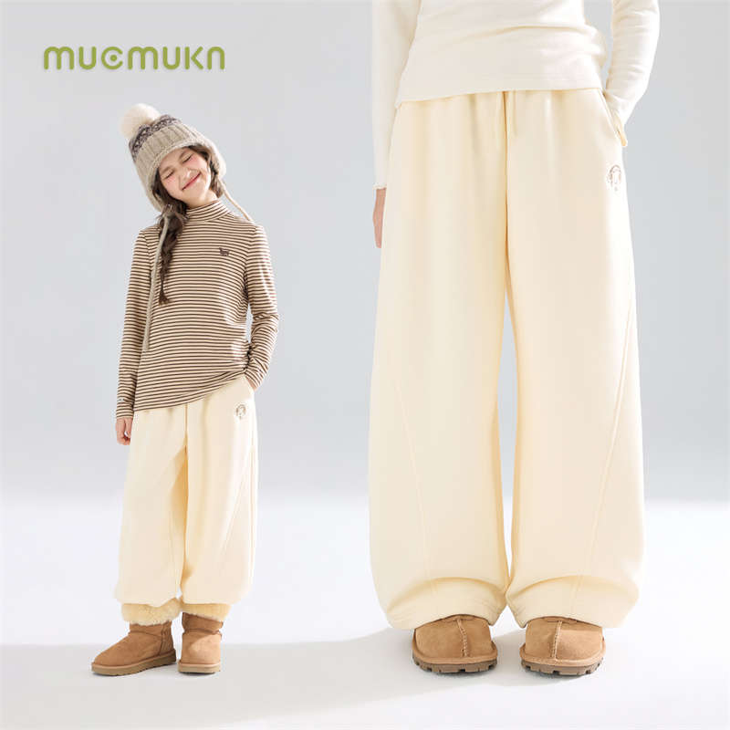 MUCMUKN加绒10A抗菌针织长裤保暖百搭卫裤女童冬新M54XK5578