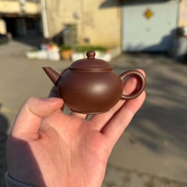 阿辉紫砂 紫泥小水平85cc半手薄胎紫砂壶