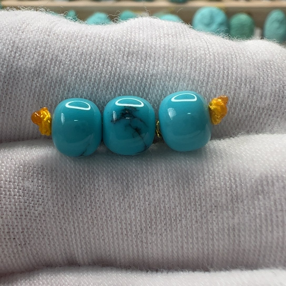 未镶嵌绿松石老型珠6.9mm