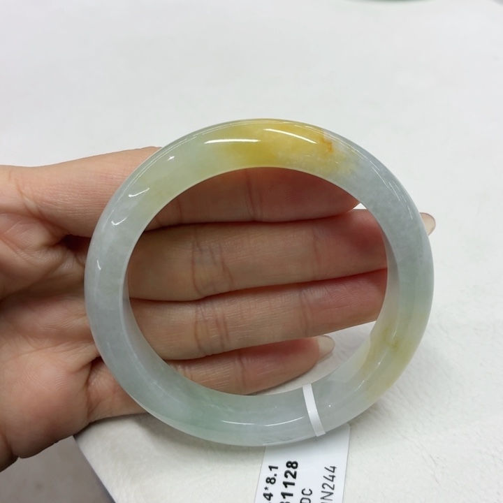 翡翠未镶嵌手镯54.9黄翡