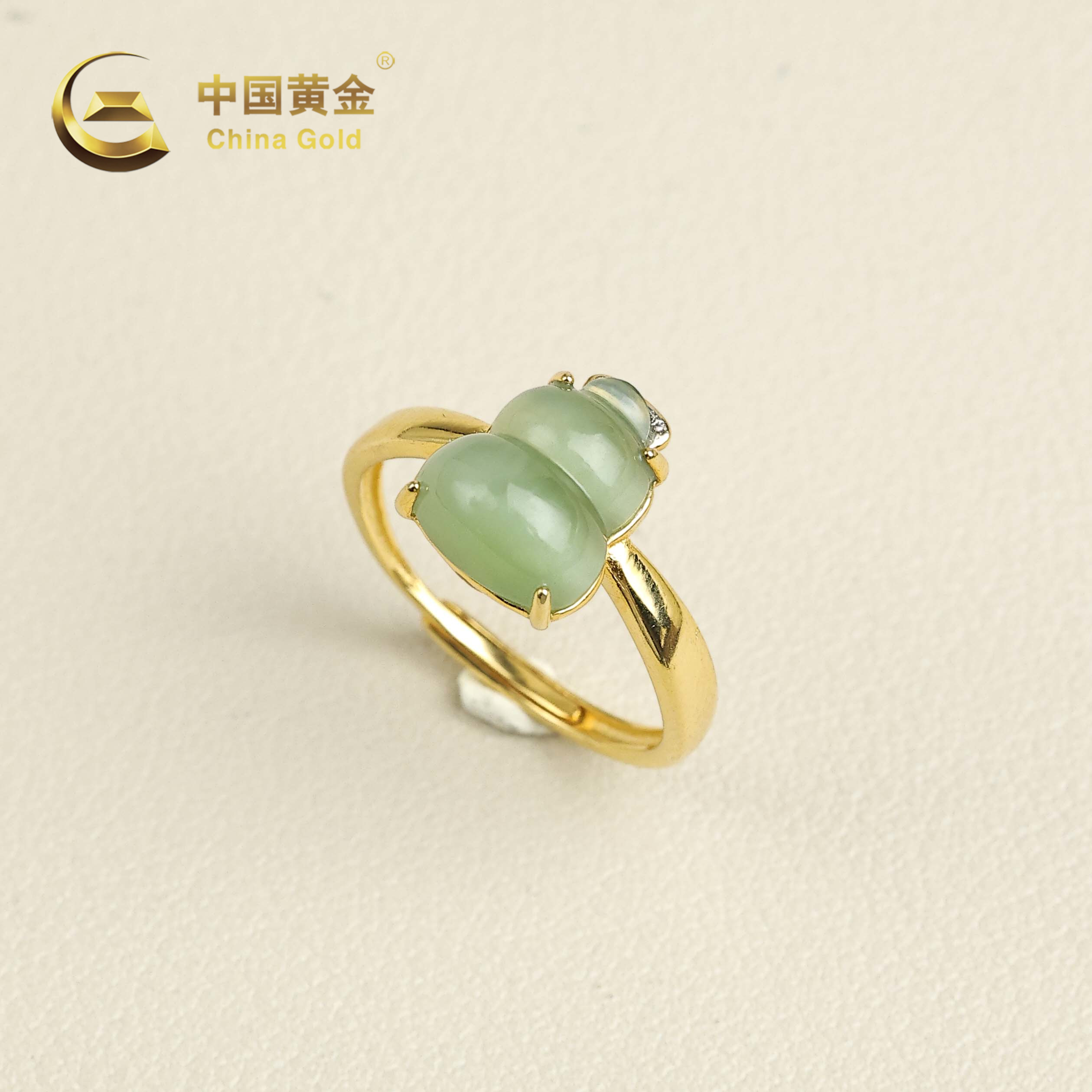 【中国黄金】霖锦 | 和田玉*戒指*S925银镶嵌-J2037-臻