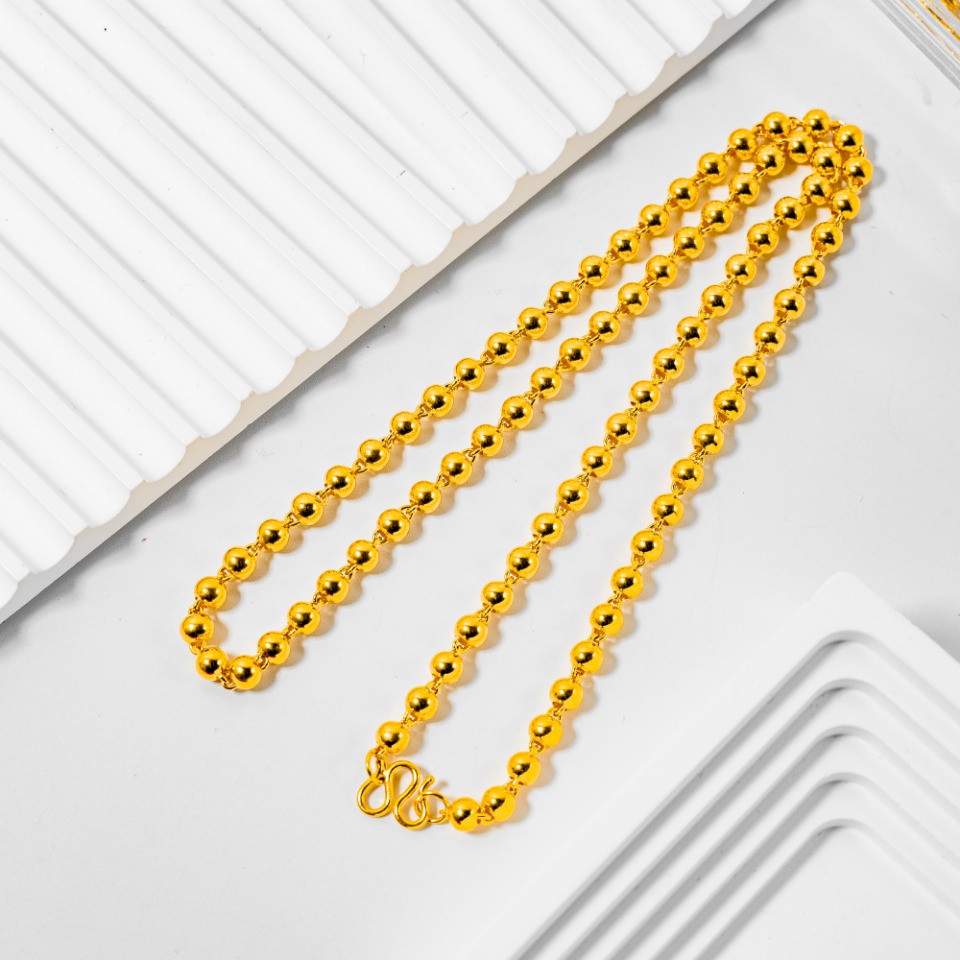 链子足银 光珠项链