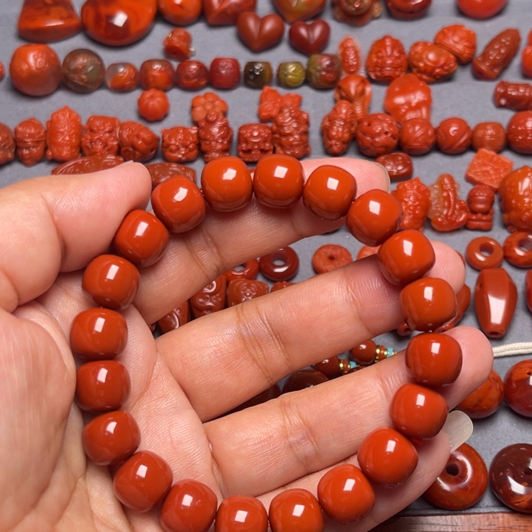 南红玛瑙配饰未镶嵌老型手串卡11.3mm