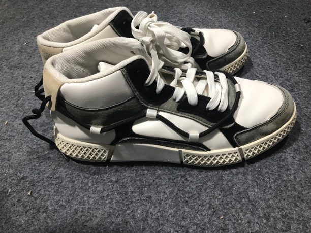 拼色板鞋冬季韩版高帮板鞋