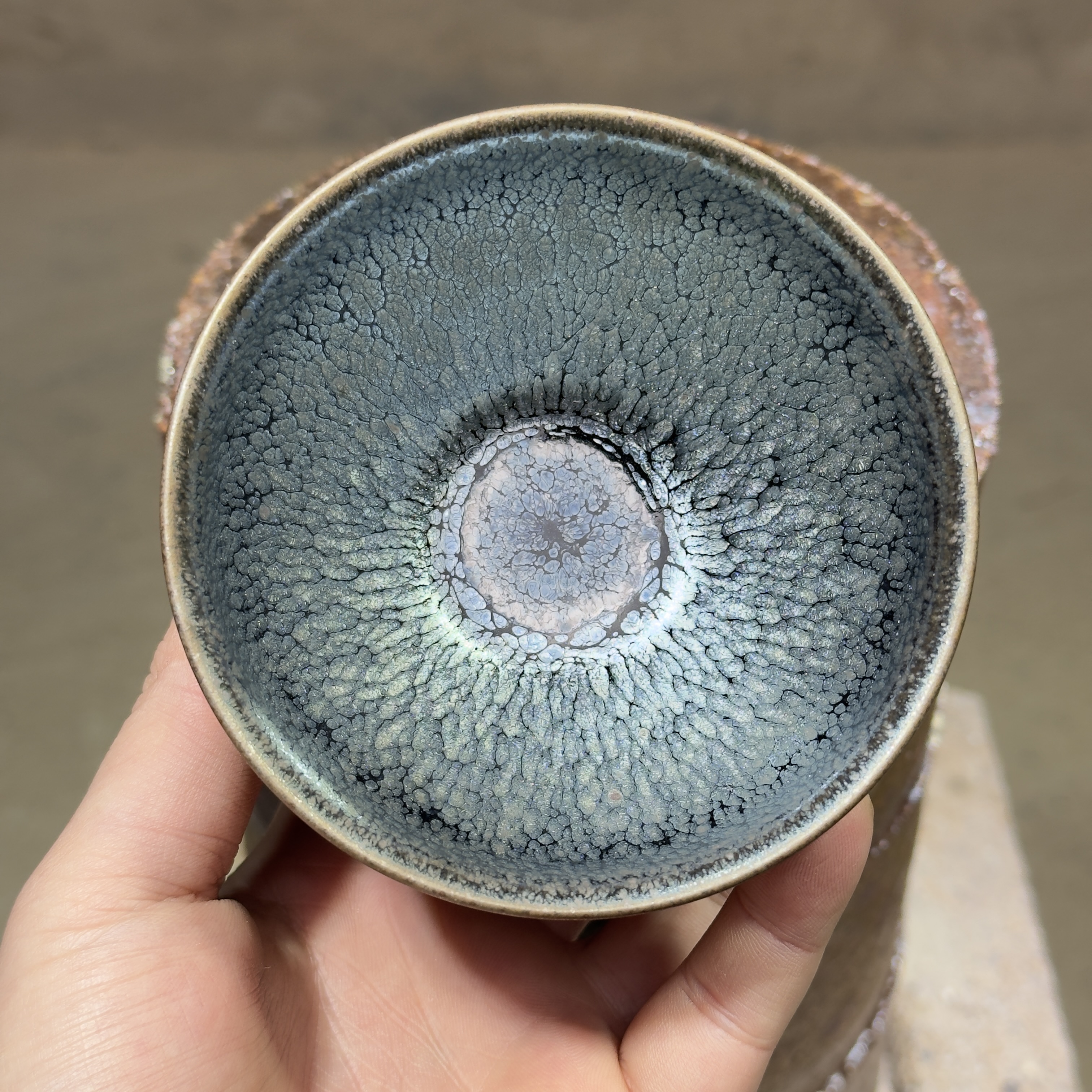 建窑--建盏 银鹧鸪 茶盏主人杯 电烧