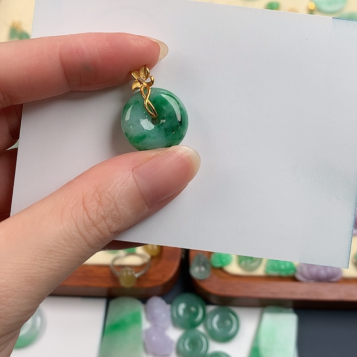 翡翠18K金镶嵌颈饰87425788899