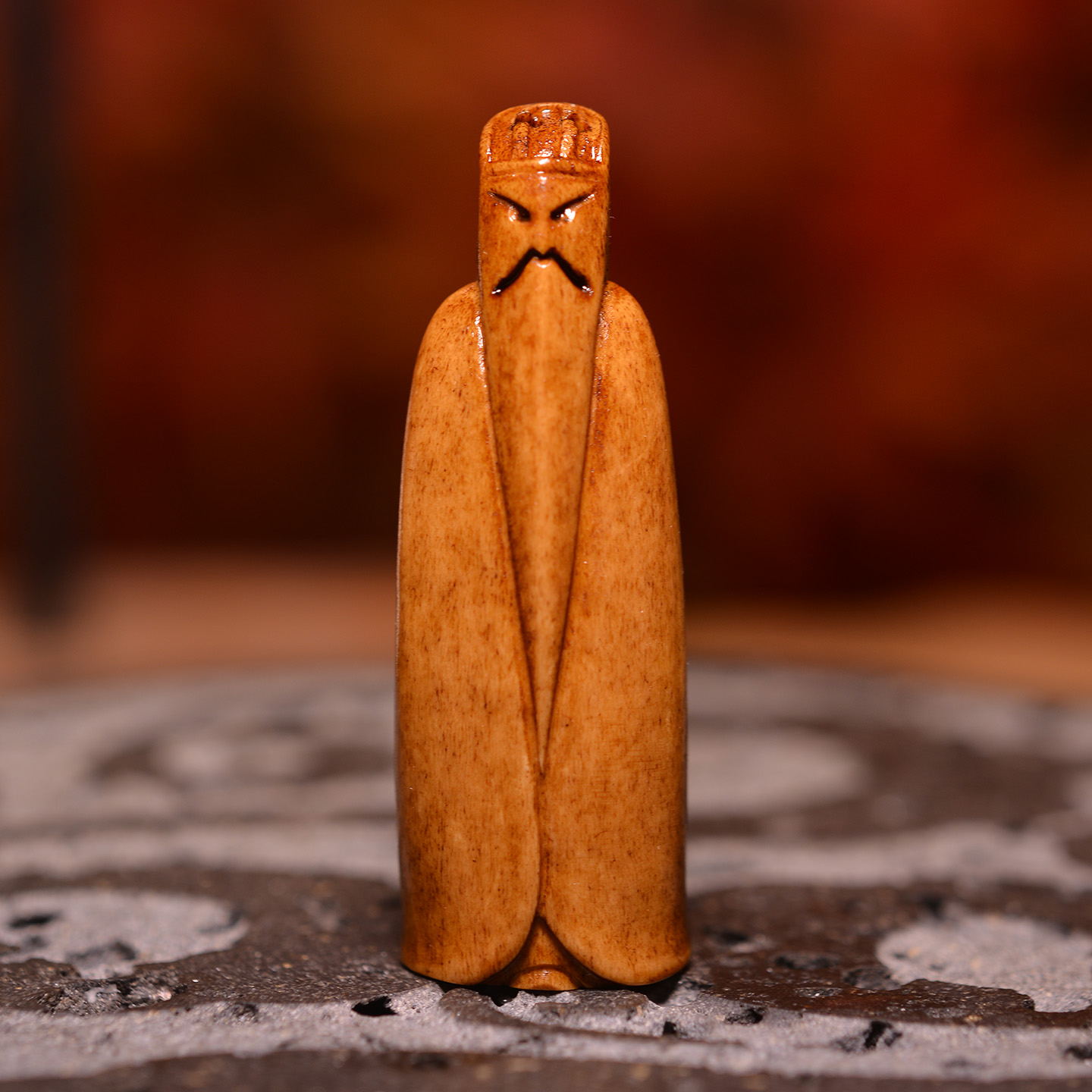 鹿角雕翁仲汉代三宝文玩手把件配饰随身携带手工雕刻司南配刚卯