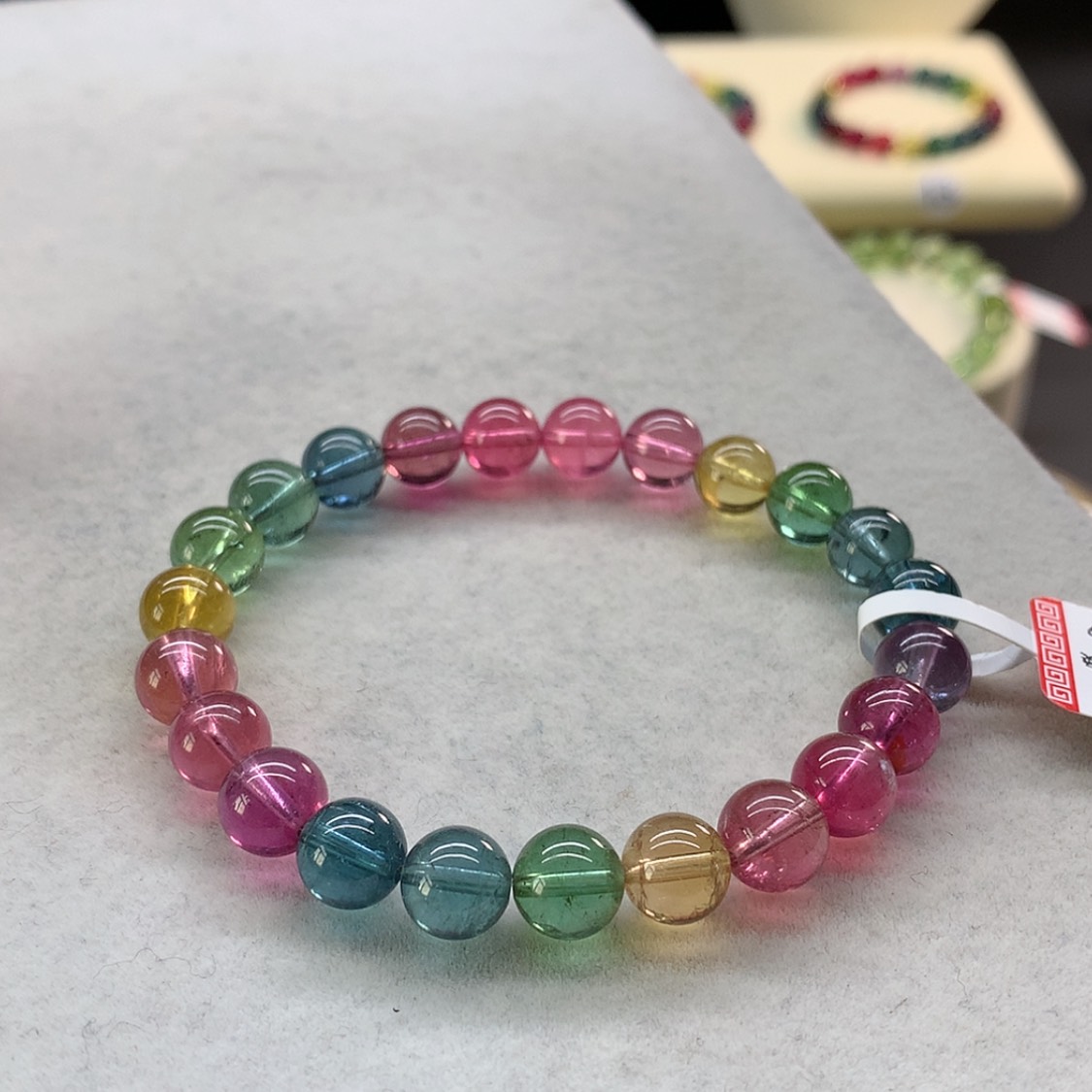 【闪购商品】未镶嵌手链碧玺荧光色标单圈8