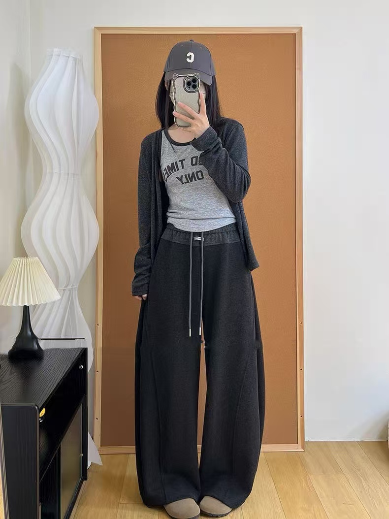 2025女士加绒休闲香蕉裤