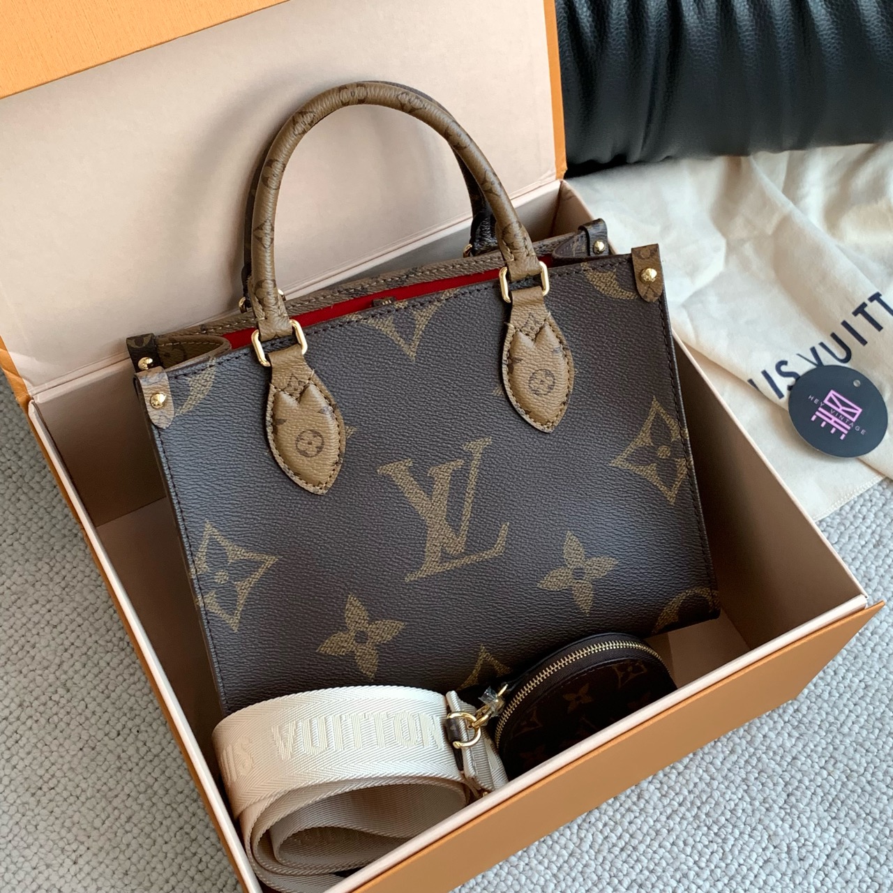 未使用 LouisVuitton/路易威登 24期老花小号onthego包 13945204
