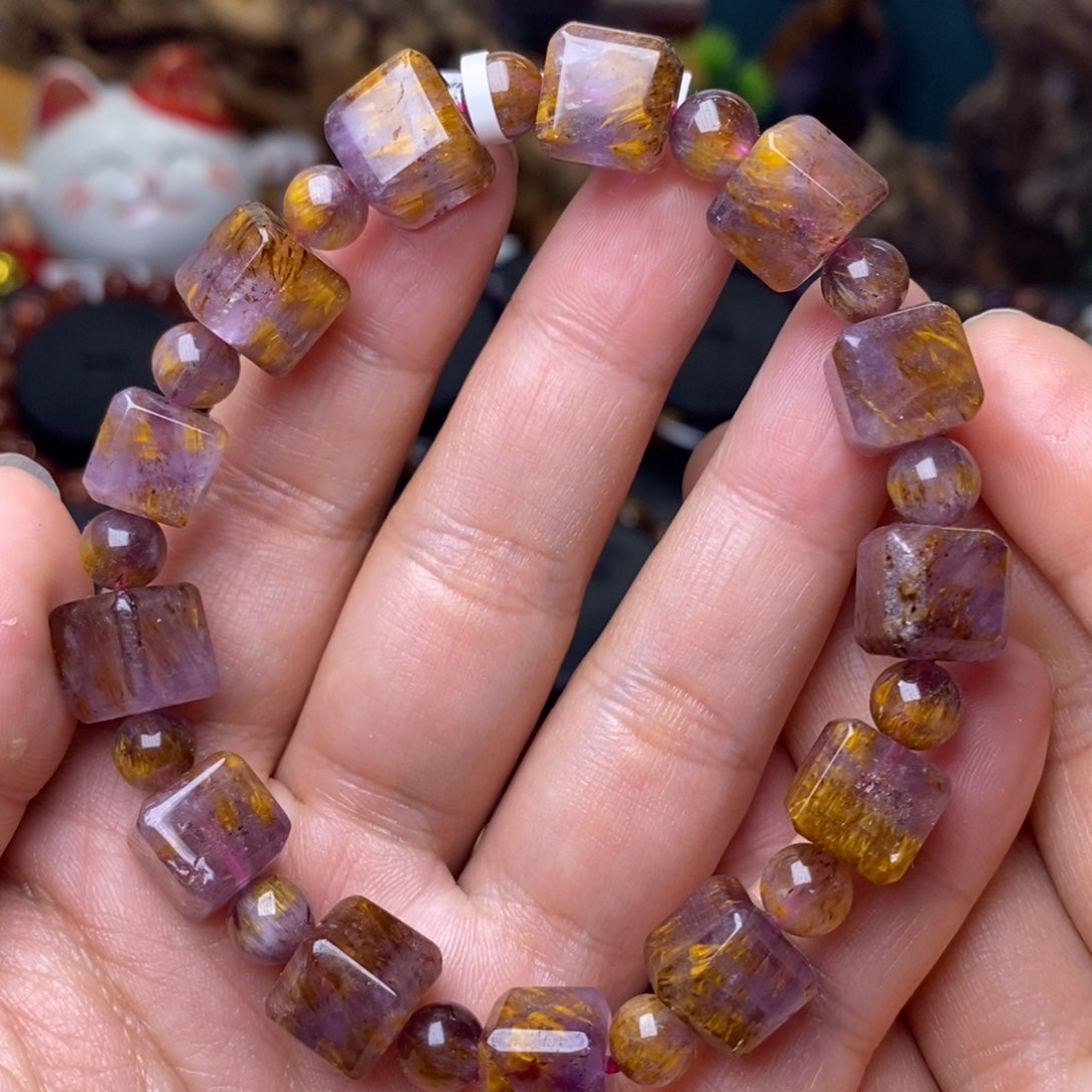 水晶A023极光金多多方糖未镶嵌