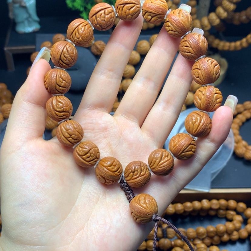 【闪购商品】桃核手串高****心龙鳞仿古15