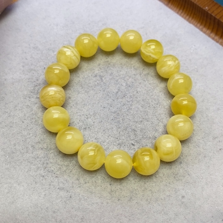 蜜蜡裸石未镶嵌手串